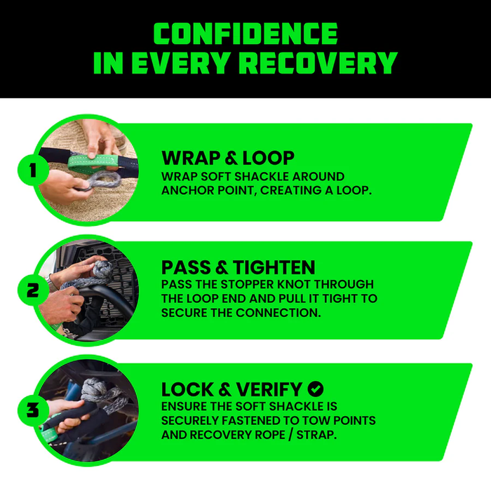 Rhino USA 3/8" Synthetic Soft Shackles (2-Pack)