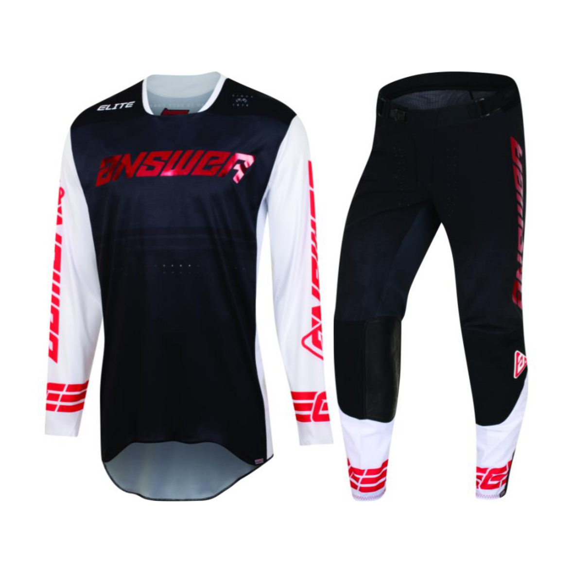 answer racing gear Answer Racing Elite Finale Adult Black/White/Red Gear Combo