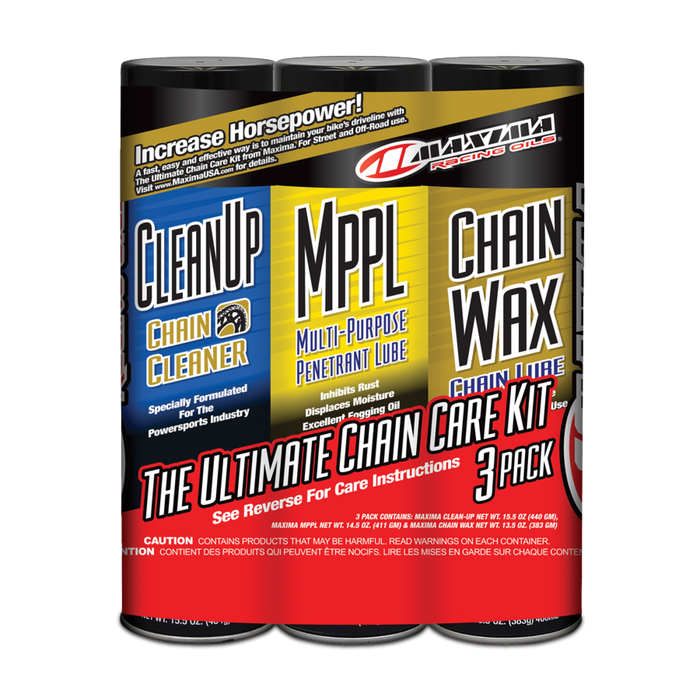 Maxima Racing Chain Wax Care Kit 3-Pack