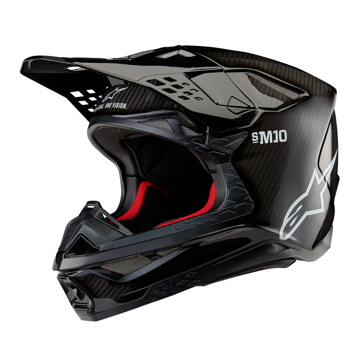 Alpinestars Supertech M10 Solid Helmet Black Glossy Carbon / Large