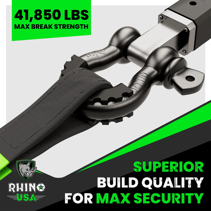 Rhino USA 3/4" D-Ring Shackle Set (Black)