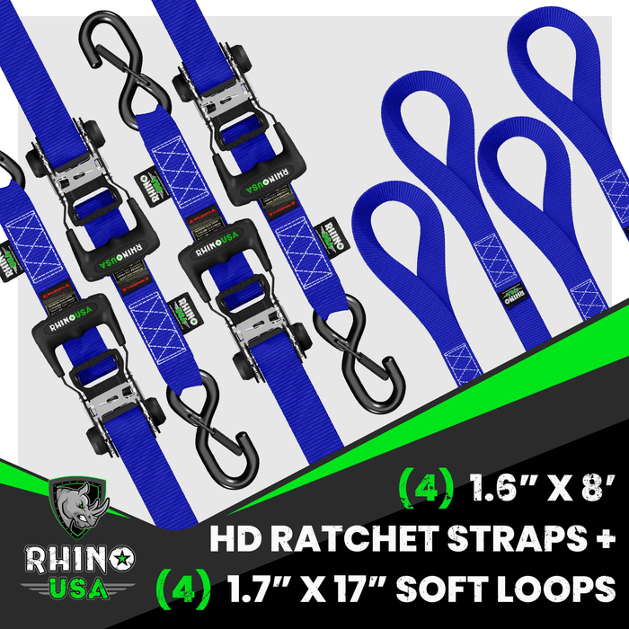 Rhino USA 4-Pack Ratchet Tie-Down Kit