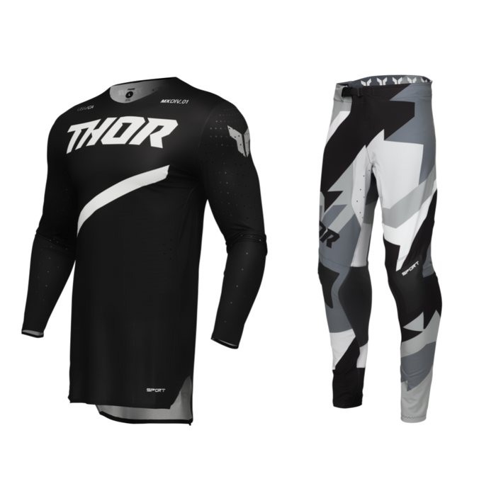 2025 Thor Racing Adult Sportmode Brave Black Gear Combo