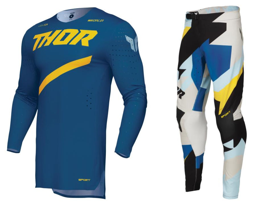 2025 Thor Racing Adult Sportmode Brave Blue Gear Combo