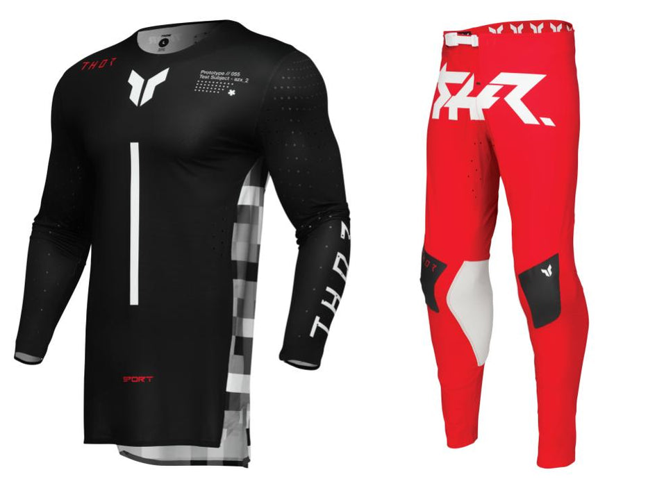 2025 Thor Racing Adult Sportmode Riot Black/Red Gear Combo