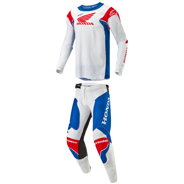 2024 Alpinestars Honda Racer Iconic White/Bright Blue/Bright Red Gear Combo