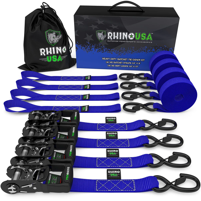 Rhino USA 4-Pack Ratchet Tie-Down Kit