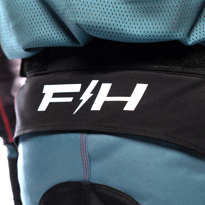 Fasthouse Grindhouse Club Pants in Light Gray/Black/Teal