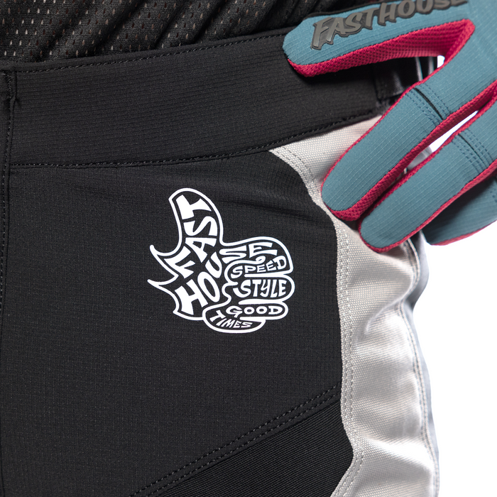 Fasthouse Grindhouse Club Pants in Light Gray/Black/Teal