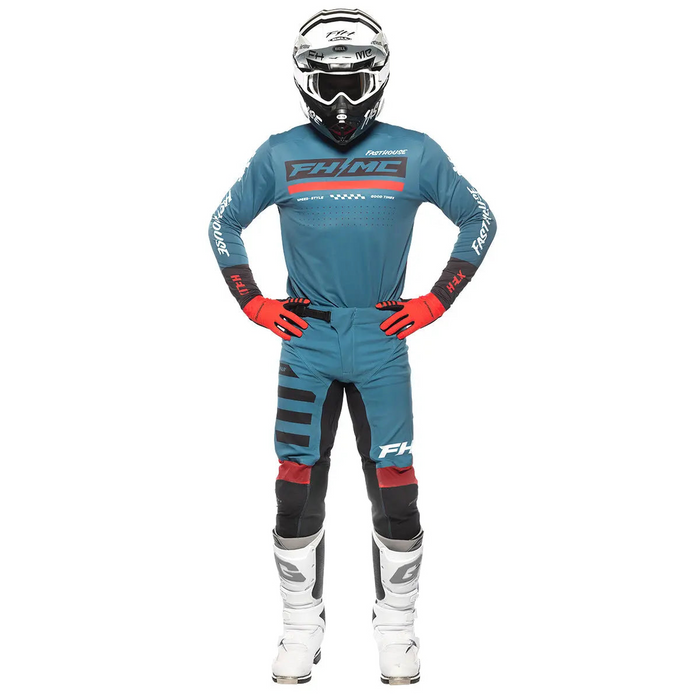 Fasthouse Helix Podium Jersey in Red/Black/Teal