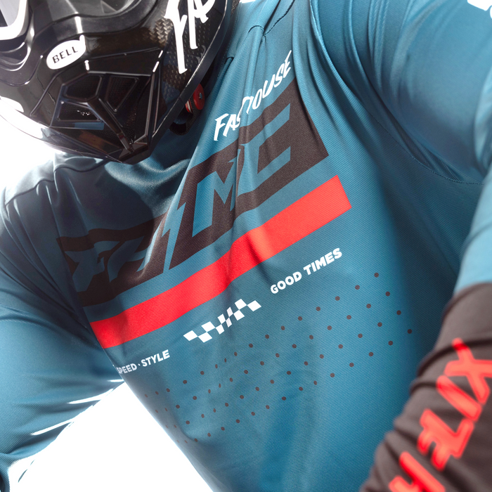 Fasthouse Helix Podium Jersey in Red/Black/Teal