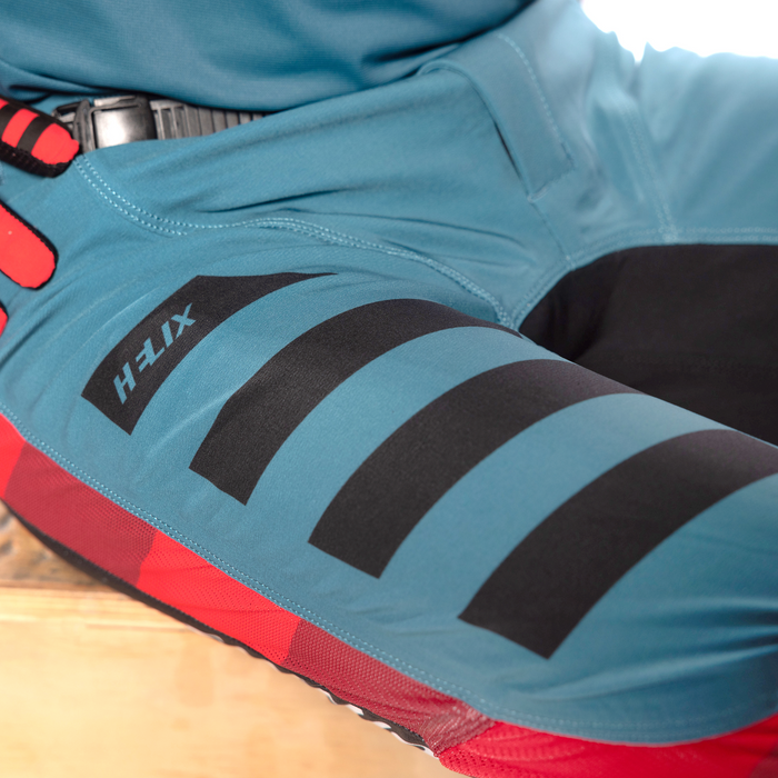 Fasthouse Helix Podium Pant in Red/Black/Teal