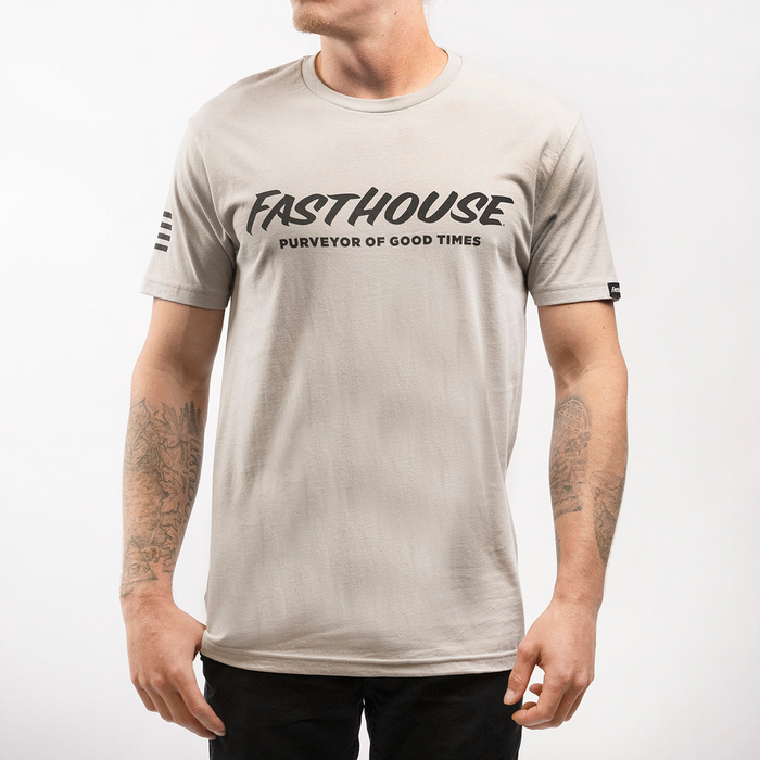 Fasthouse Logo SS Tee in Light Gray