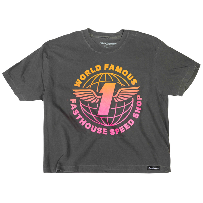 Fasthouse Women's Renown SS Crop Tee in Pepper