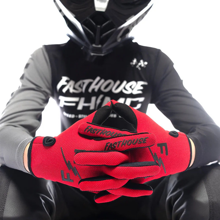 Fasthouse Youth Carbon Eternal Glove in Red