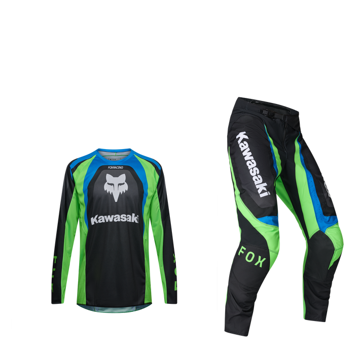 FOX Racing 180 Kawasaki Black Jersey & Pant Combo jersey and pant combo
