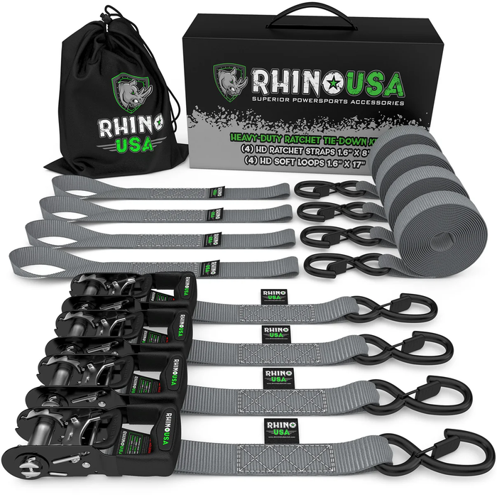 Rhino USA 4-Pack Ratchet Tie-Down Kit