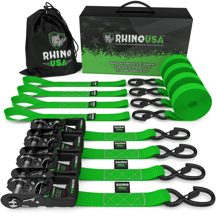 Rhino USA 4-Pack Ratchet Tie-Down Kit
