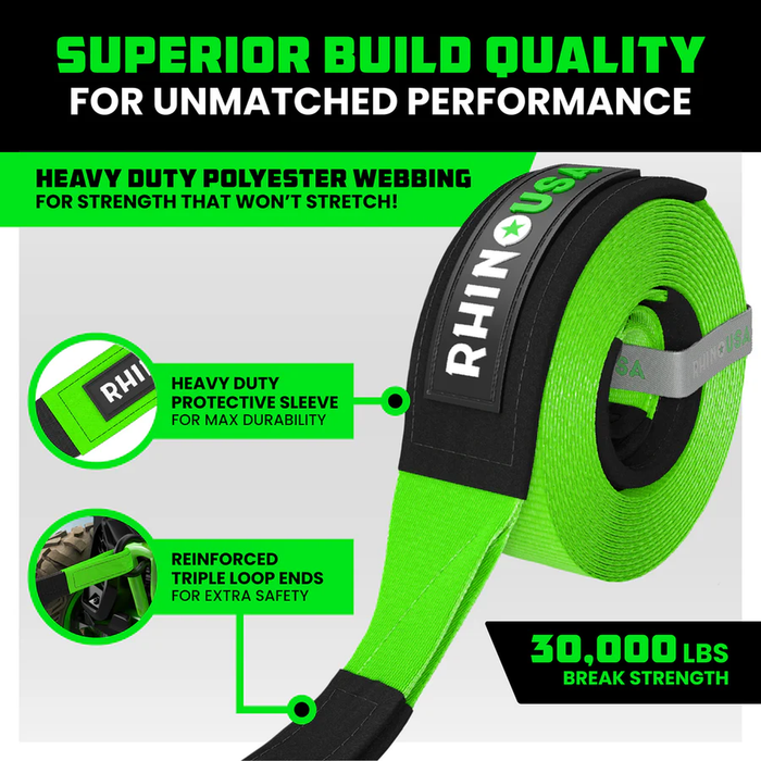 Rhino USA Recovery Tow Strap (3" x 20')