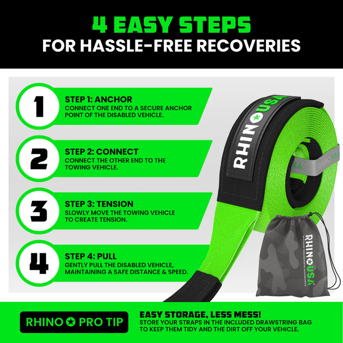 Rhino USA Recovery Tow Strap (3" x 20')