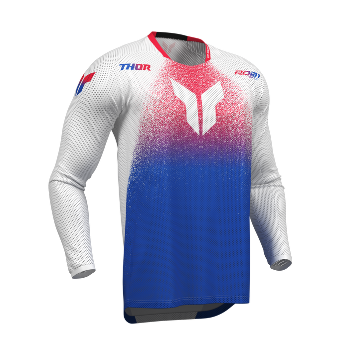 Thor Launchmode Air Darkside White/Blue Gear Combo jersey view