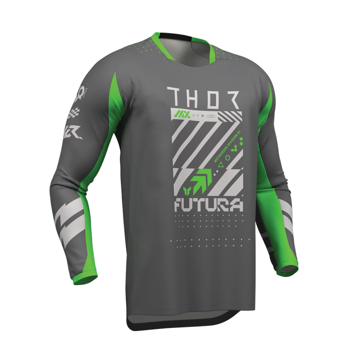 Thor Launchmode Futura Charcoal/Green Gear Combo jersey view