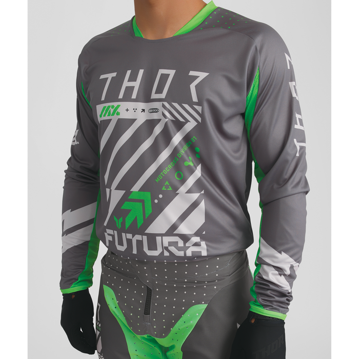 Thor Launchmode Futura Jersey in Charcoal/Green