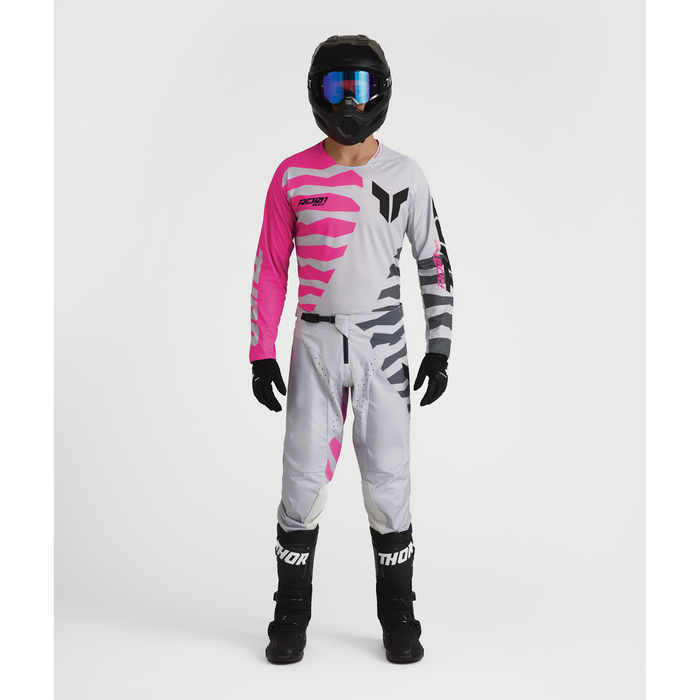 Thor Launchmode Shredder Gray/Fuchsia Gear Combo full outfit view 1