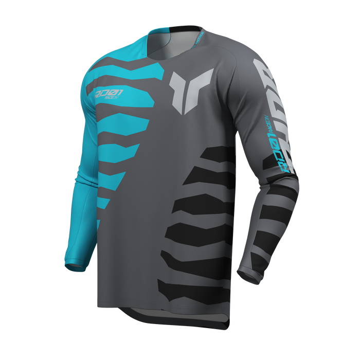 Thor Launchmode Shredder Jersey in Charcoal/Aqua