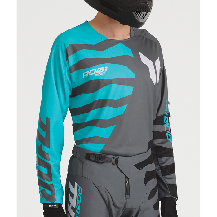 Thor Launchmode Shredder Jersey in Charcoal/Aqua