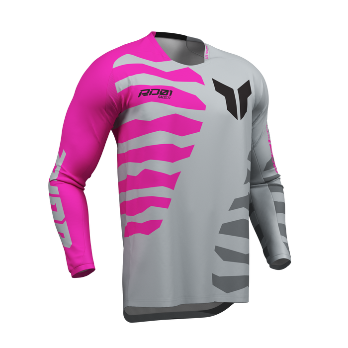 Thor Launchmode Shredder Gray/Fuchsia Gear Combo jersey view