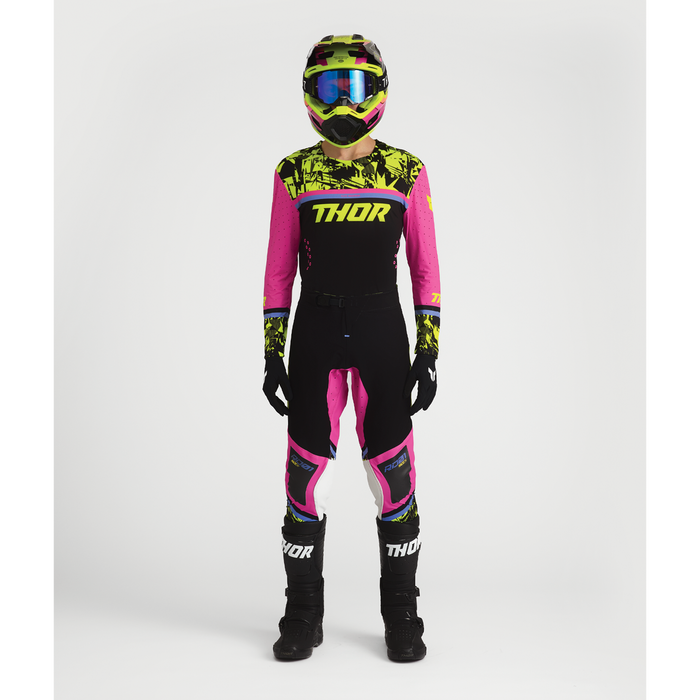 Thor Sportmode Punk'd Black/Fuchsia Gear Combo full outfit view 1