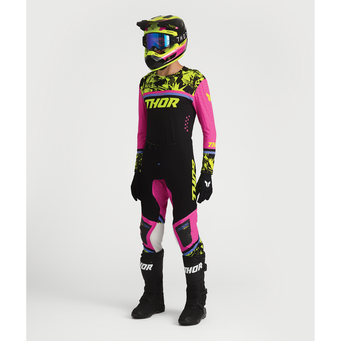Thor Sportmode Punk'd Black/Fuchsia Gear Combo full outfit view 3