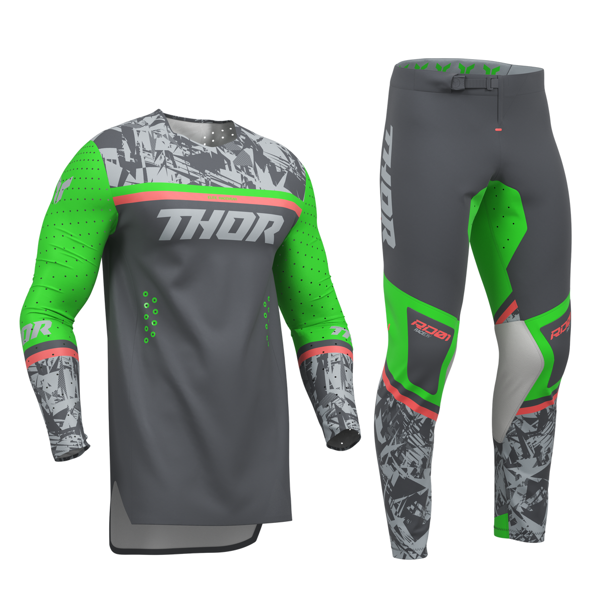 Thor Sportmode Punk'd Charcoal/Green Gear Combo — BentLever.com