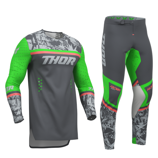 Thor Sportmode Punk'd Charcoal/Green Gear Combo