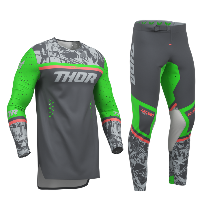 Thor Sportmode Punk'd Charcoal/Green Gear Combo