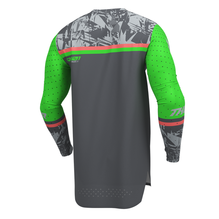 Thor Sportmode Punk'd Jersey in Charcoal/Green