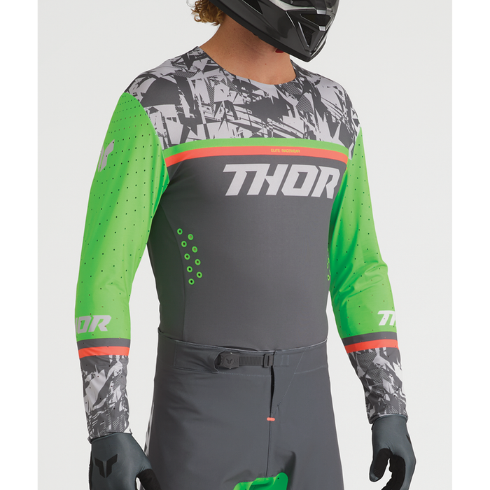 Thor Sportmode Punk'd Jersey in Charcoal/Green