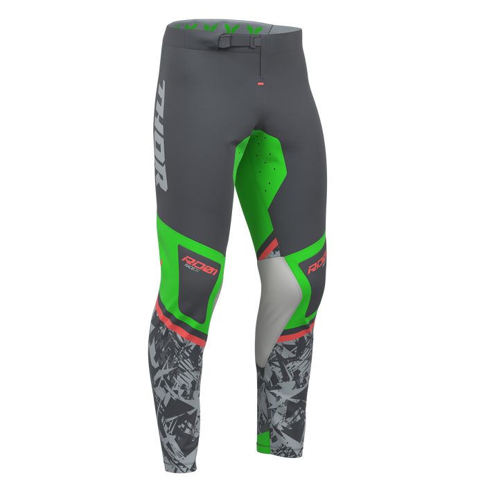 Thor Sportmode Punk'd Charcoal/Green Gear Combo pants view