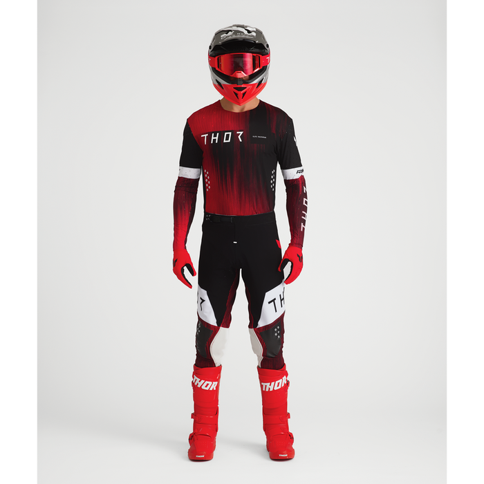 Thor Sportmode Vanish Black/Red Gear Combo full outfit view 1