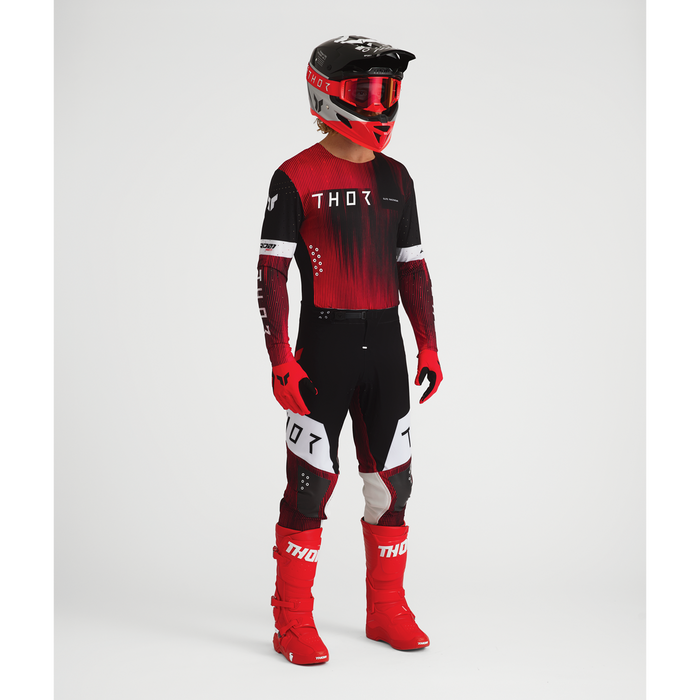 Thor Sportmode Vanish Black/Red Gear Combo full outfit view 2