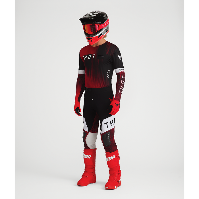 Thor Sportmode Vanish Black/Red Gear Combo full outfit view 3