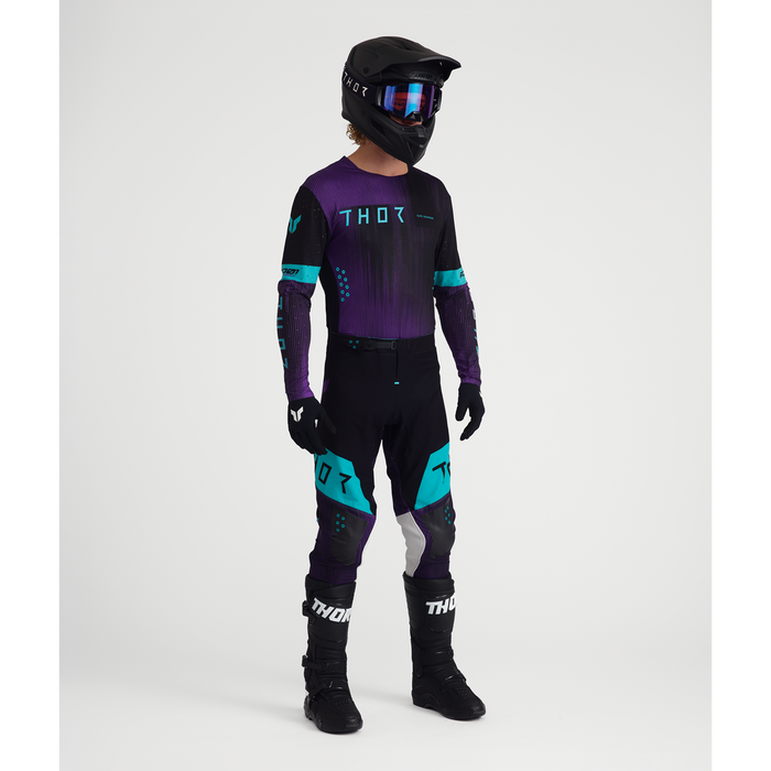 Thor Sportmode Vanish White/Black Gear Combo full outfit view 2