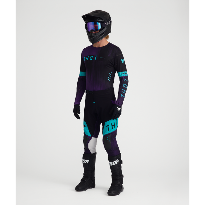 Thor Sportmode Vanish White/Black Gear Combo full outfit view 3