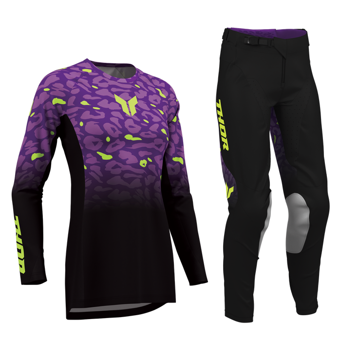 Thor Women's Launchmode Spotted Black/Purple Gear Combo