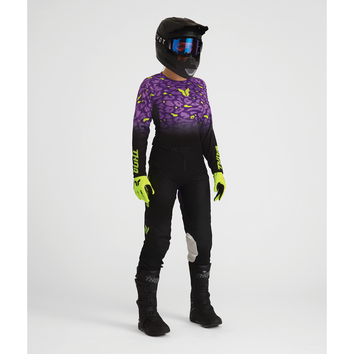 Thor Women's Launchmode Spotted Black/Purple Gear Combo full outfit view 2