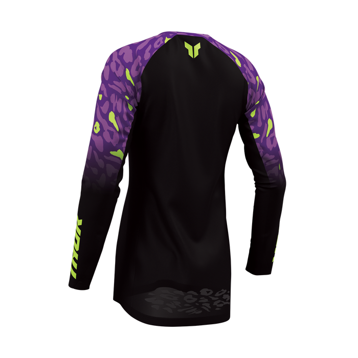 Thor Women's Launchmode Spotted Black/Purple Gear Combo jersey view