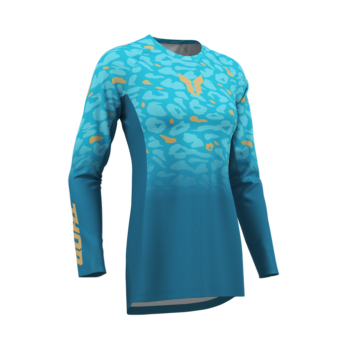 Thor Women's Launchmode Spotted Jade/Starlight Gear Combo jersey view