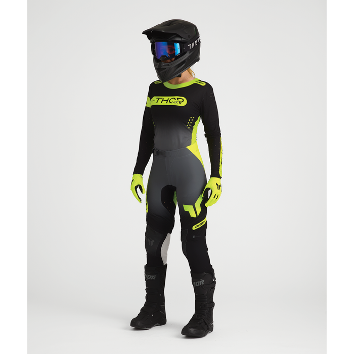 Thor Women's Sportmode Merge Charcoal/Black Gear Combo full outfit view 3