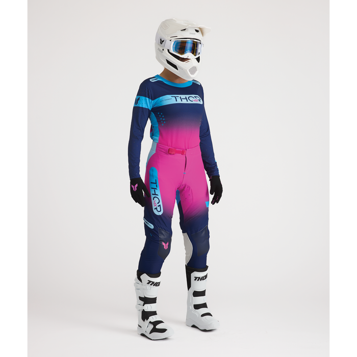 Thor Women's Sportmode Merge Navy/Fuchsia Gear Combo full outfit view 2